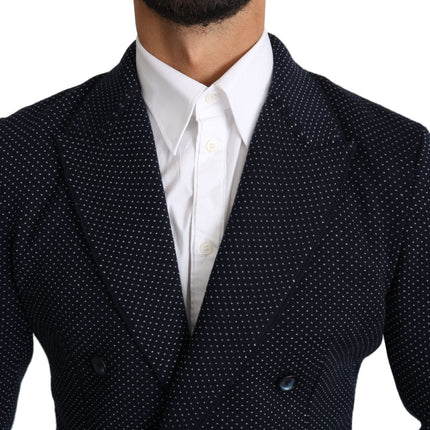 Blazer élégant en pointillé bleu foncé