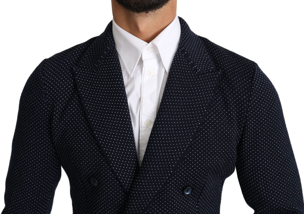 Blazer élégant en pointillé bleu foncé