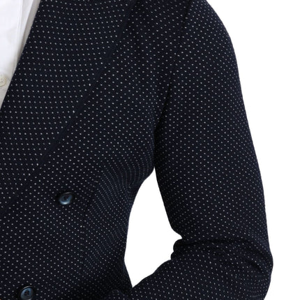 Blazer élégant en pointillé bleu foncé