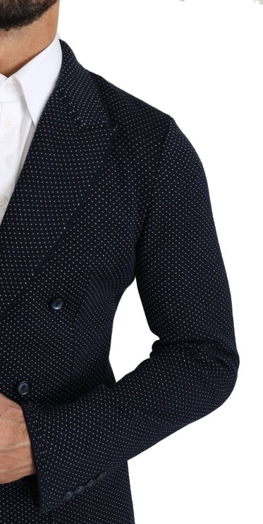 Blazer élégant en pointillé bleu foncé