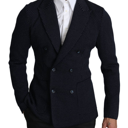 Blazer élégant en pointillé bleu foncé