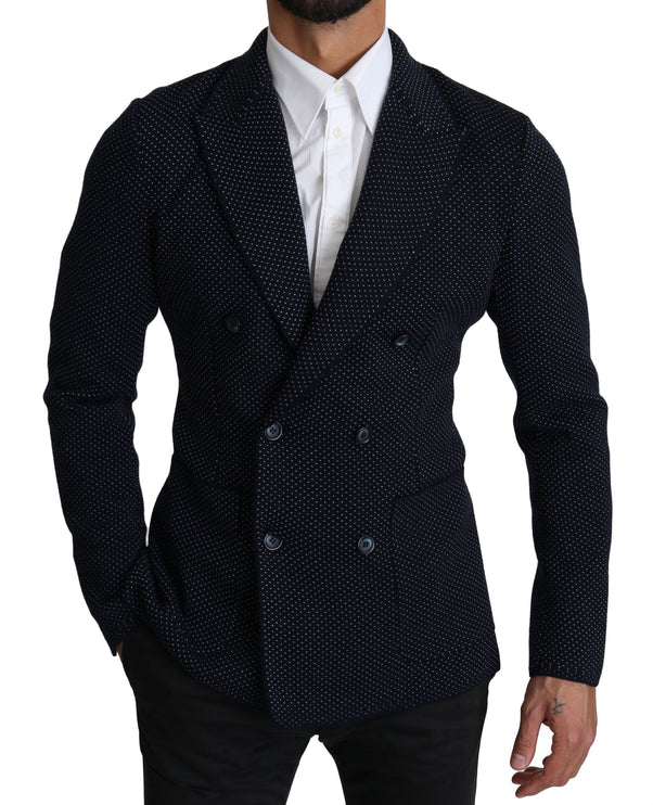 Blazer élégant en pointillé bleu foncé