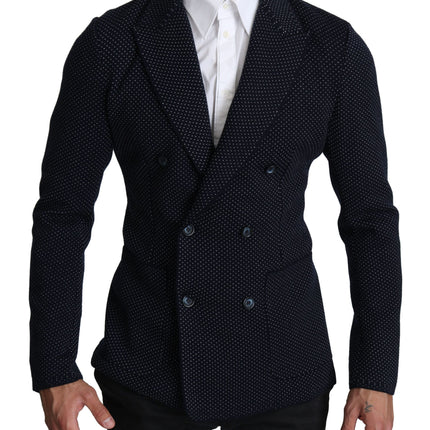 Blazer élégant en pointillé bleu foncé