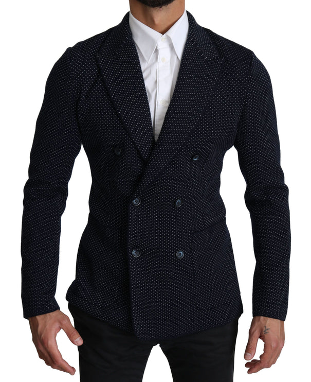 Blazer élégant en pointillé bleu foncé