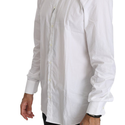 Elegant wit katoenen goud fit shirt