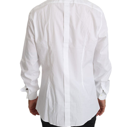 Elegant wit katoenen goud fit shirt