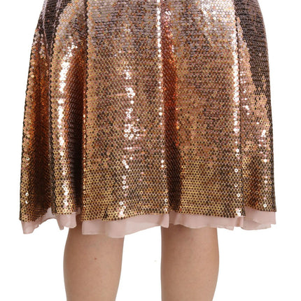 Gouden lovertjes hoge taille rok