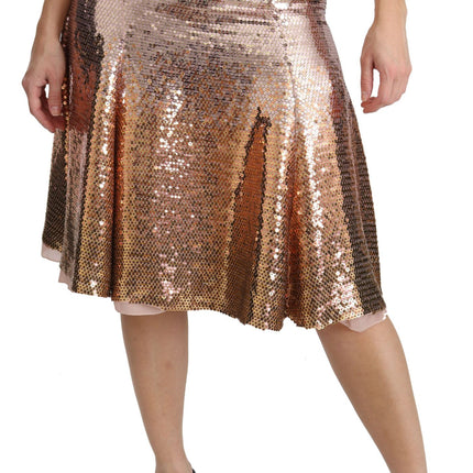 Gouden lovertjes hoge taille rok