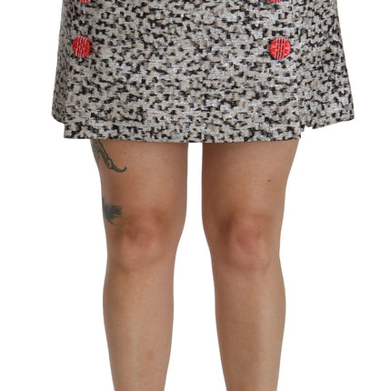 Exquise zwarte verfraaide hoge taille rok