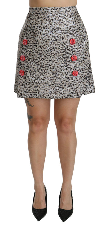 Exquise zwarte verfraaide hoge taille rok