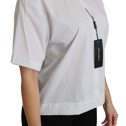 Elegante witte katoenen polo -top