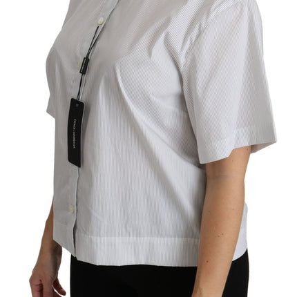 Elegante witte katoenen polo -top