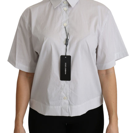 Elegante witte katoenen polo -top