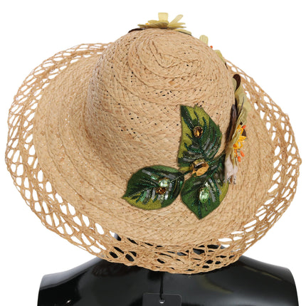 Elegant Beige Floral Bucket Hat