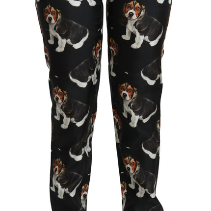 Pantalon imprimé de chien de chiot élégant en soie