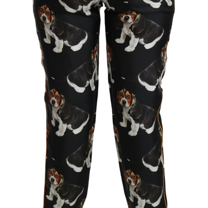 Pantalon imprimé de chien de chiot élégant en soie