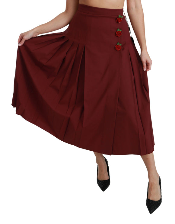 Elegante rode high taille maagdelijke wollen rok