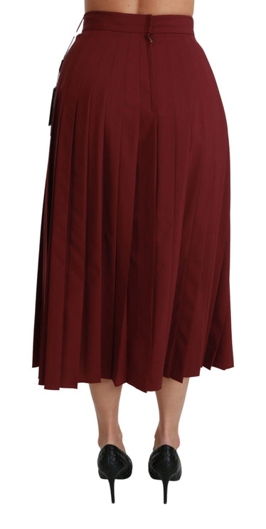 Elegante rode high taille maagdelijke wollen rok