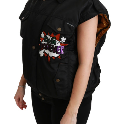 Elegant Black Bomber Jacket with Detachable Features