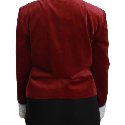 Blazer de detalle barroco rojo opulento