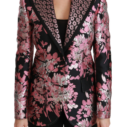 Elegant Floral Jacquard Blazer