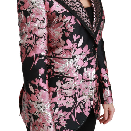 Elegant Floral Jacquard Blazer