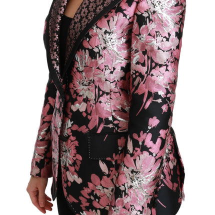 Elegant Floral Jacquard Blazer