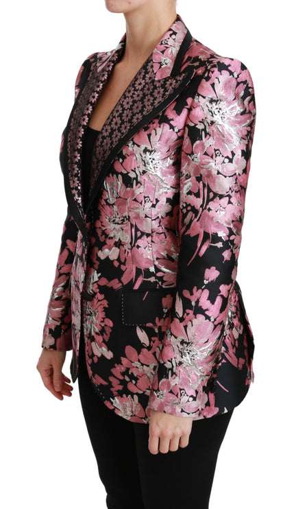 Elegant Floral Jacquard Blazer