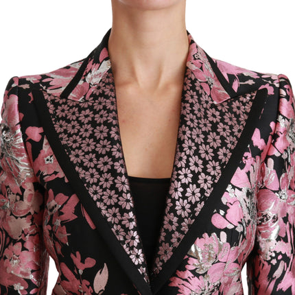 Elegant Floral Jacquard Blazer