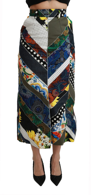 Elegante geometrische print met hoge taille rok