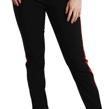 Pantalon maigre haute taille en noir