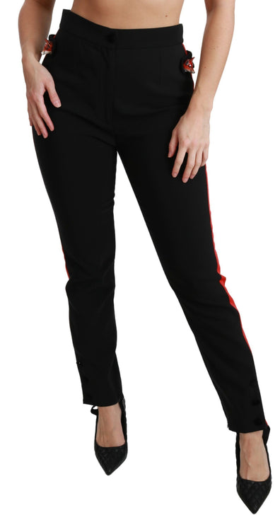 Pantalon maigre haute taille en noir