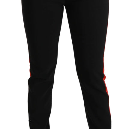 Pantalon maigre haute taille en noir