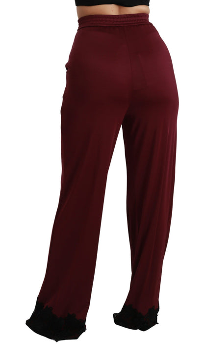 Pantalon élégant marron haute taille