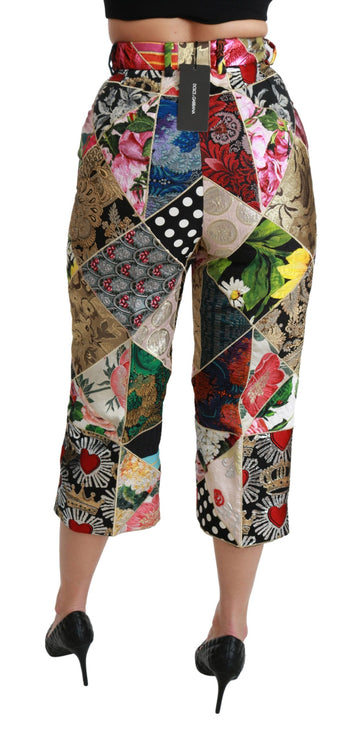 Pantalon de mélange en soie recadrée élégante