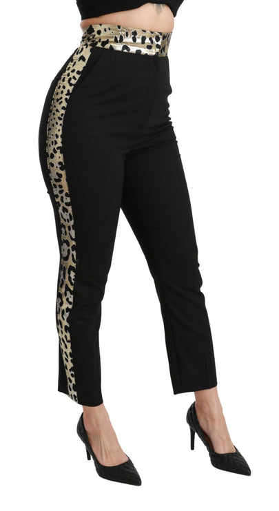 Pantalon de taille haute Leopard Gold Jacquard