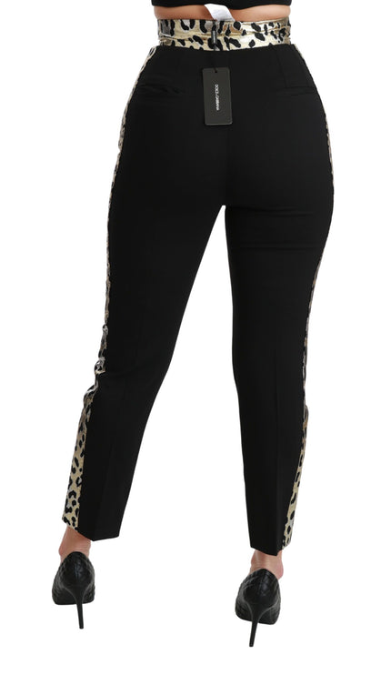 Pantalon de taille haute Leopard Gold Jacquard