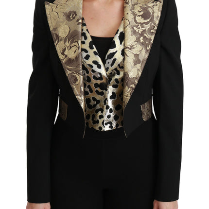 Veste à fleurs et gilet en or noir opulent