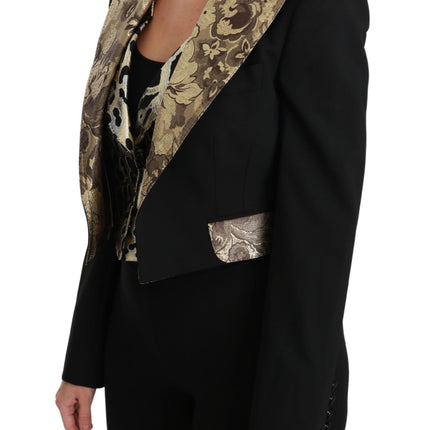 Veste à fleurs et gilet en or noir opulent