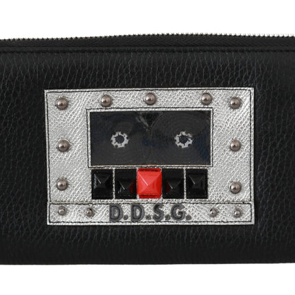 Elegante Cartera Continental de Piel Negra con Cremallera