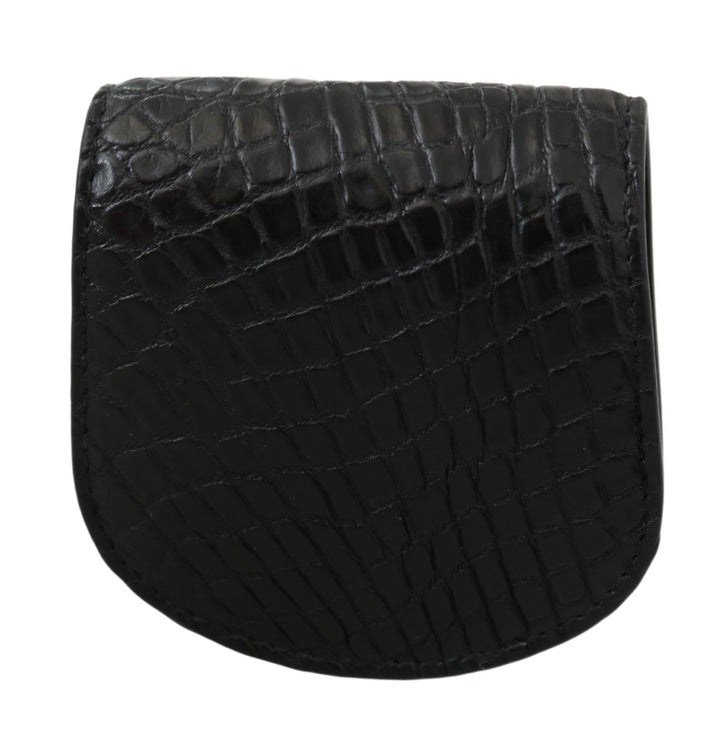 Elegante cartera monedero de piel negra