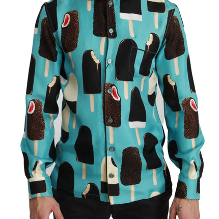 Exclusive Silk Blend Ice-Cream Print Shirt