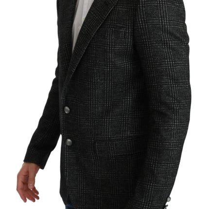 Blazer élégant à carreaux gris gris