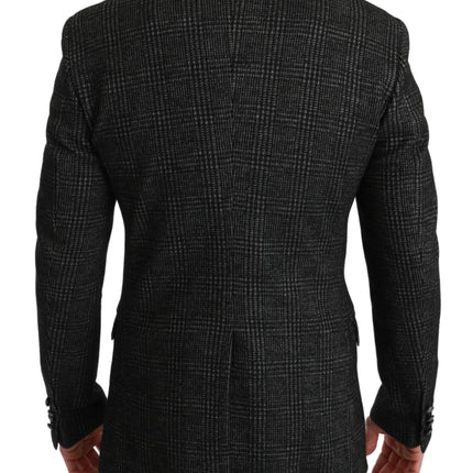 Blazer élégant à carreaux gris gris