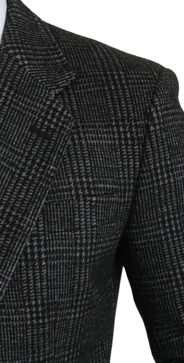 Blazer élégant à carreaux gris gris