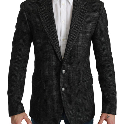 Blazer élégant à carreaux gris gris