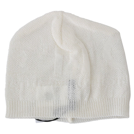 Elegante gorro blanco de mezcla de lana