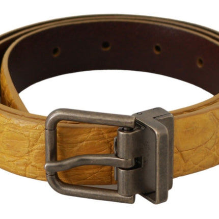 Exotic Yellow Animal Pattern Leather Belt