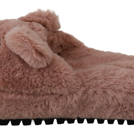 Chic Pink Bear House Slippers by D&G