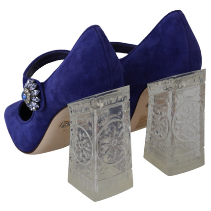 Elegant Purple Suede Mary Janes Pumps